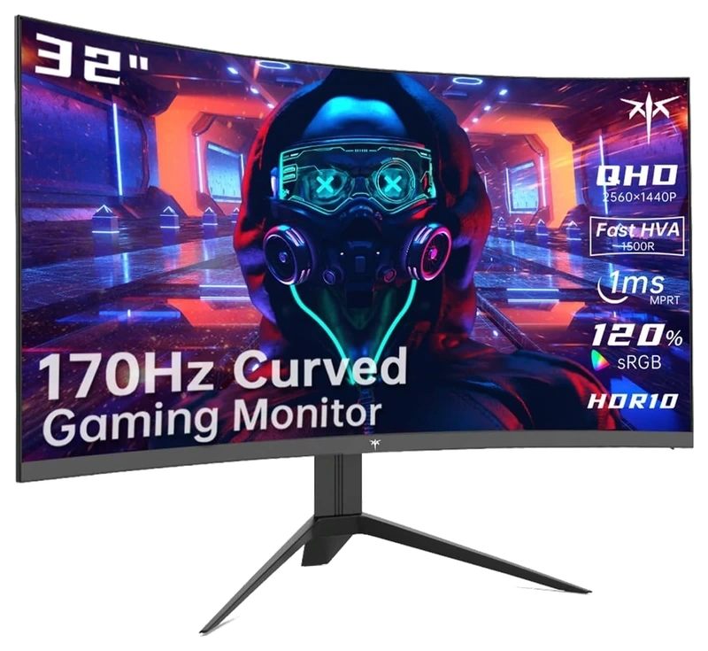 Product image of 32 Inch Curved Monitor VA 1500R, 2K QHD 1440P@180Hz Gaming Monitor, 1ms