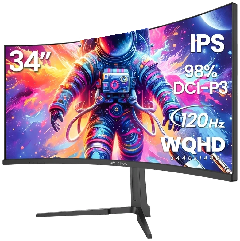 Product image of 34" Curved Gaming Monitor, WQHD(3440×1440), DCI-P3 98%, 1900R IPS Panel,
